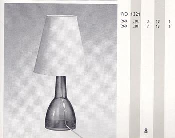 Carl Fagerlund, a pair of table lamps model "RD 1321", Orrefors, 1950s-60s.