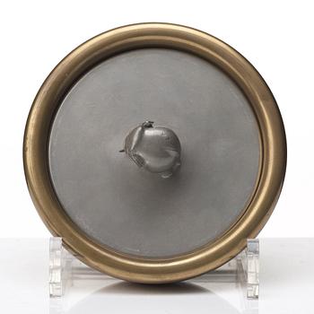 Josef Frank, a brass bowl with pewter cover, Svenskt Tenn, Stockholm 1949.