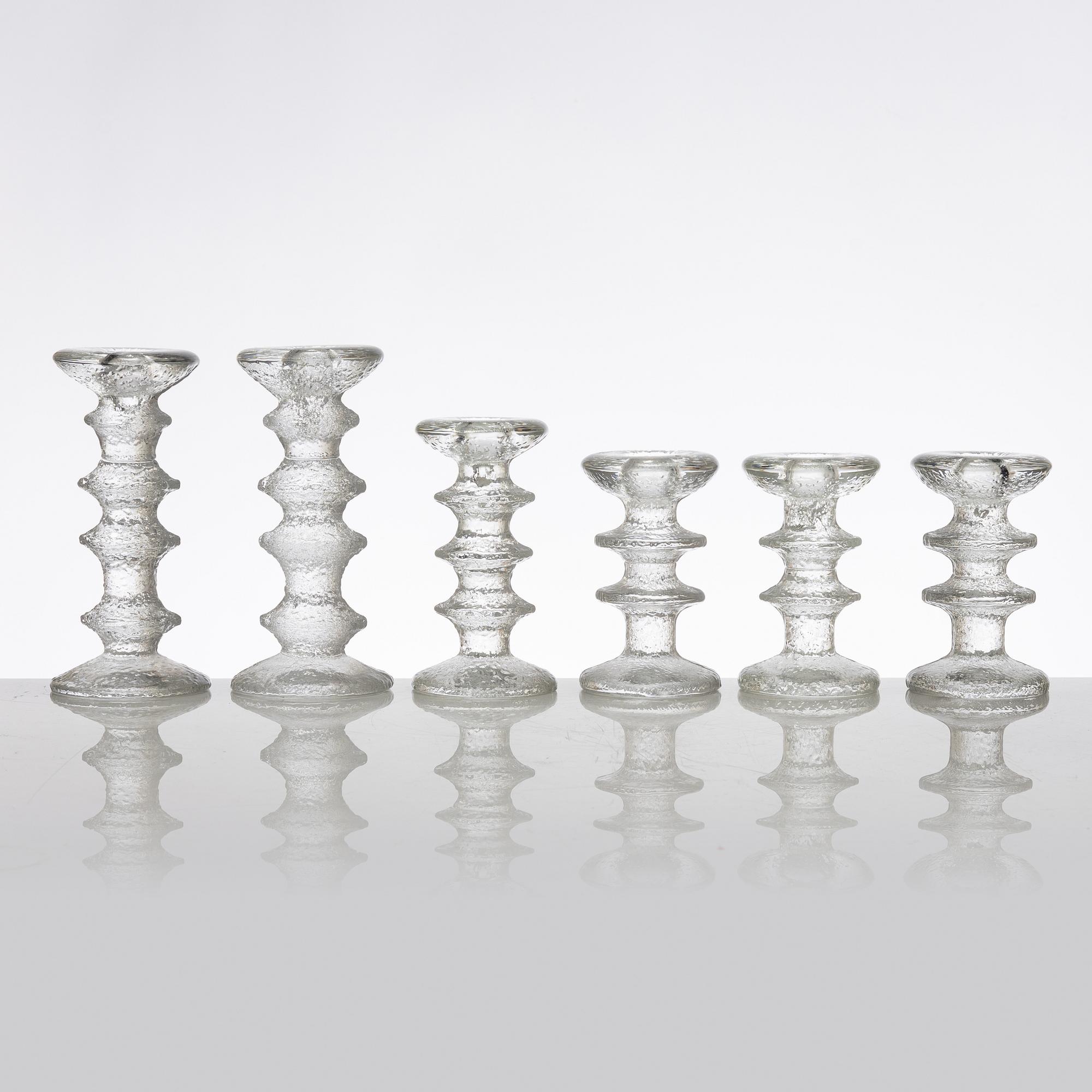 Timo Sarpaneva, ljusstakar, 6 st, "Festivo", Iittala, Finland.