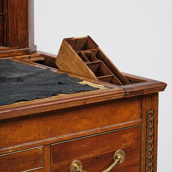 A late Gustavian mahogany and gilt brass-mounted desk, Stockholm, late 18th century.