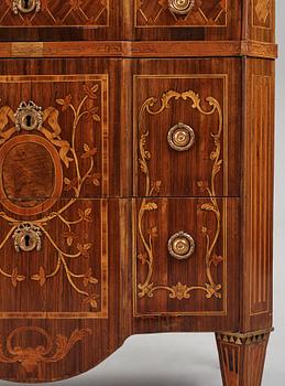 A Gustavian marquetry commode attributed to N. Korp (master in Stockholm 1763-1800).