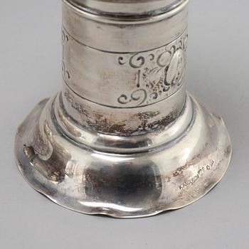 Three silver shakers and chalice, K. Anderson and import marks, first half of the 20th century.