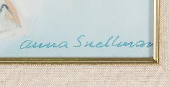 Anna Snellman, pastell, signerad.