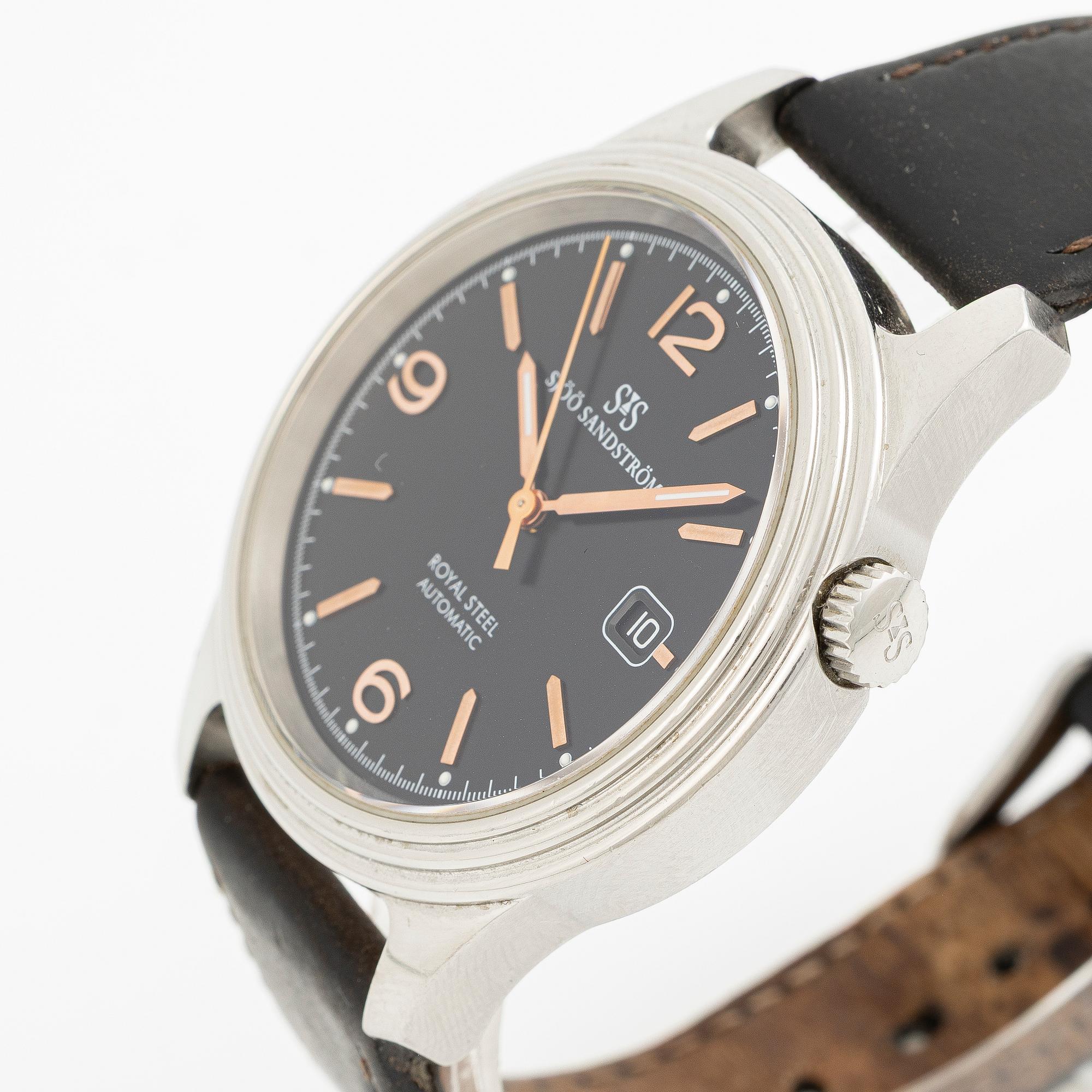 Sjöö Sandström, Royal Steel Classic II, wristwatch, 41 mm.