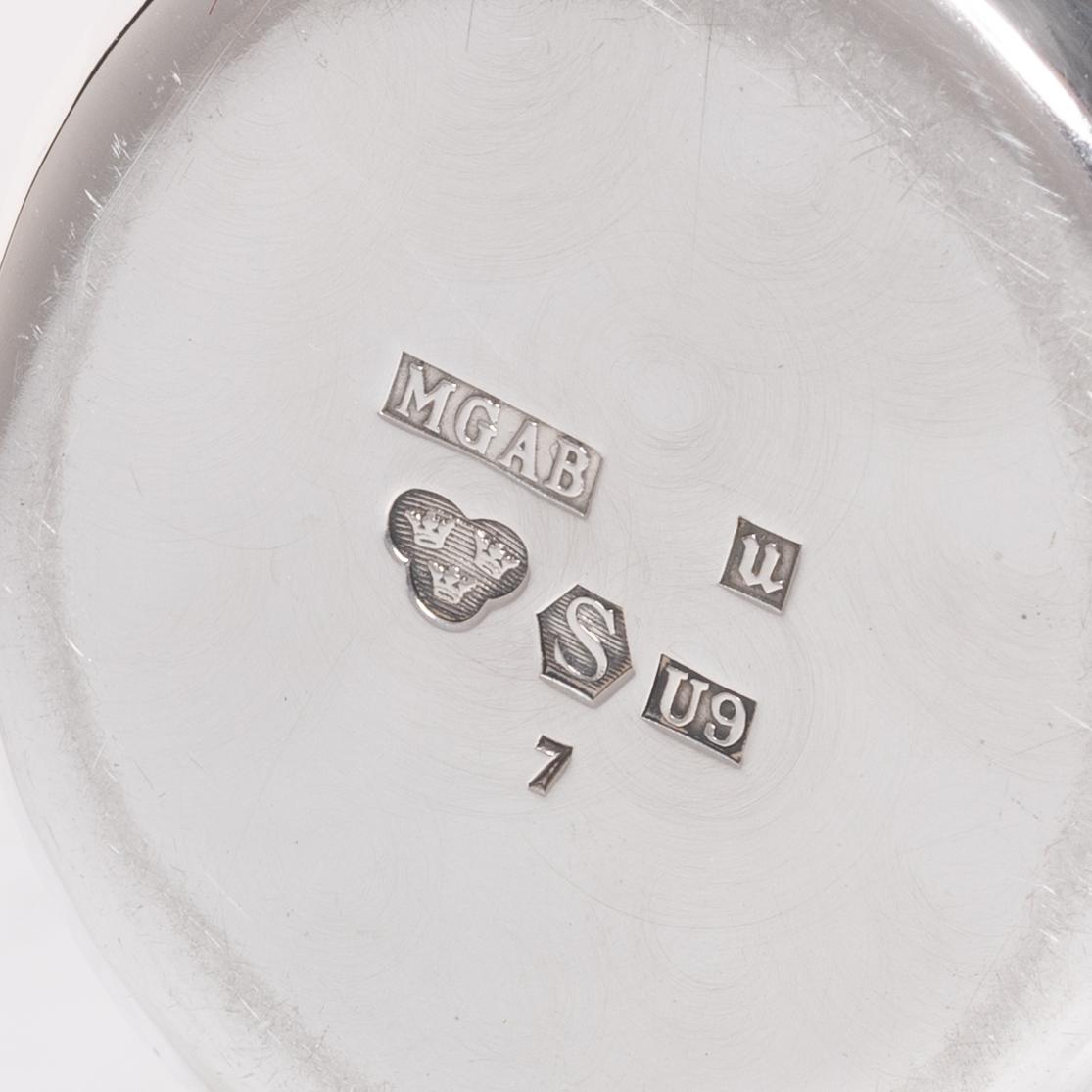 Markströms Guldsmeds Ab, A Swedish silver cream jug, sugar bowl and tray, Uppsala 1970.
