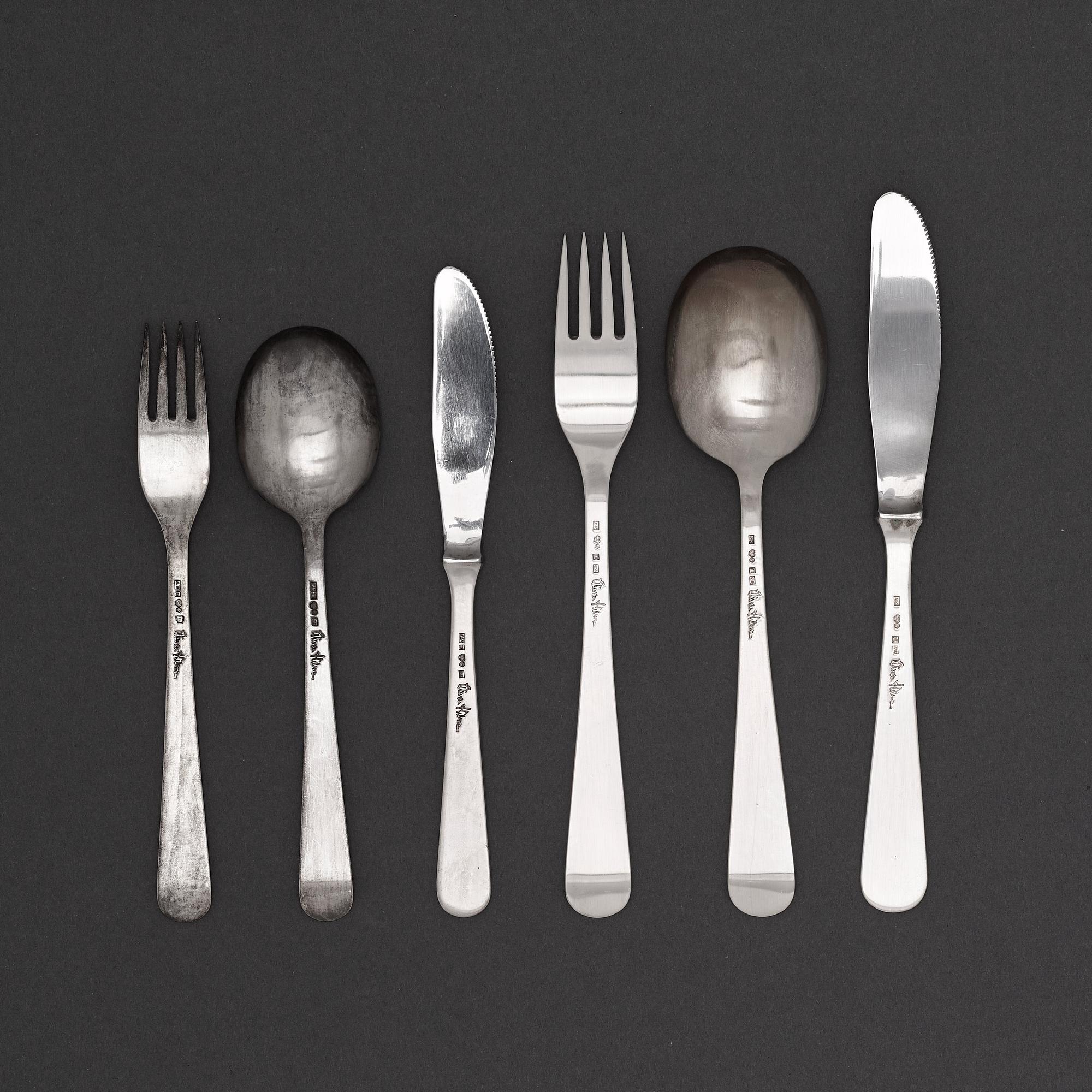 Wiwen Nilsson, bestickuppsättning, 57 delar, Lund 1966, sterling.