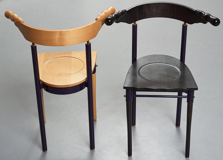 Borek Sipek, BOREK SIPEK, two "Jansky" chairs for Driade, Italy post 1986.