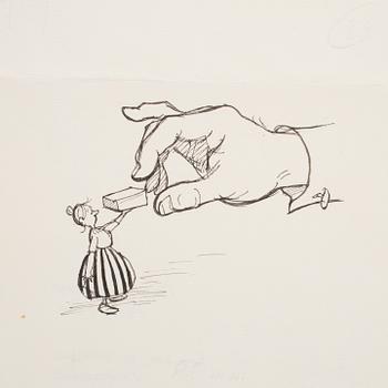 BJÖRN BERG, two ink drawings from "Teskedsgumman". One signed.