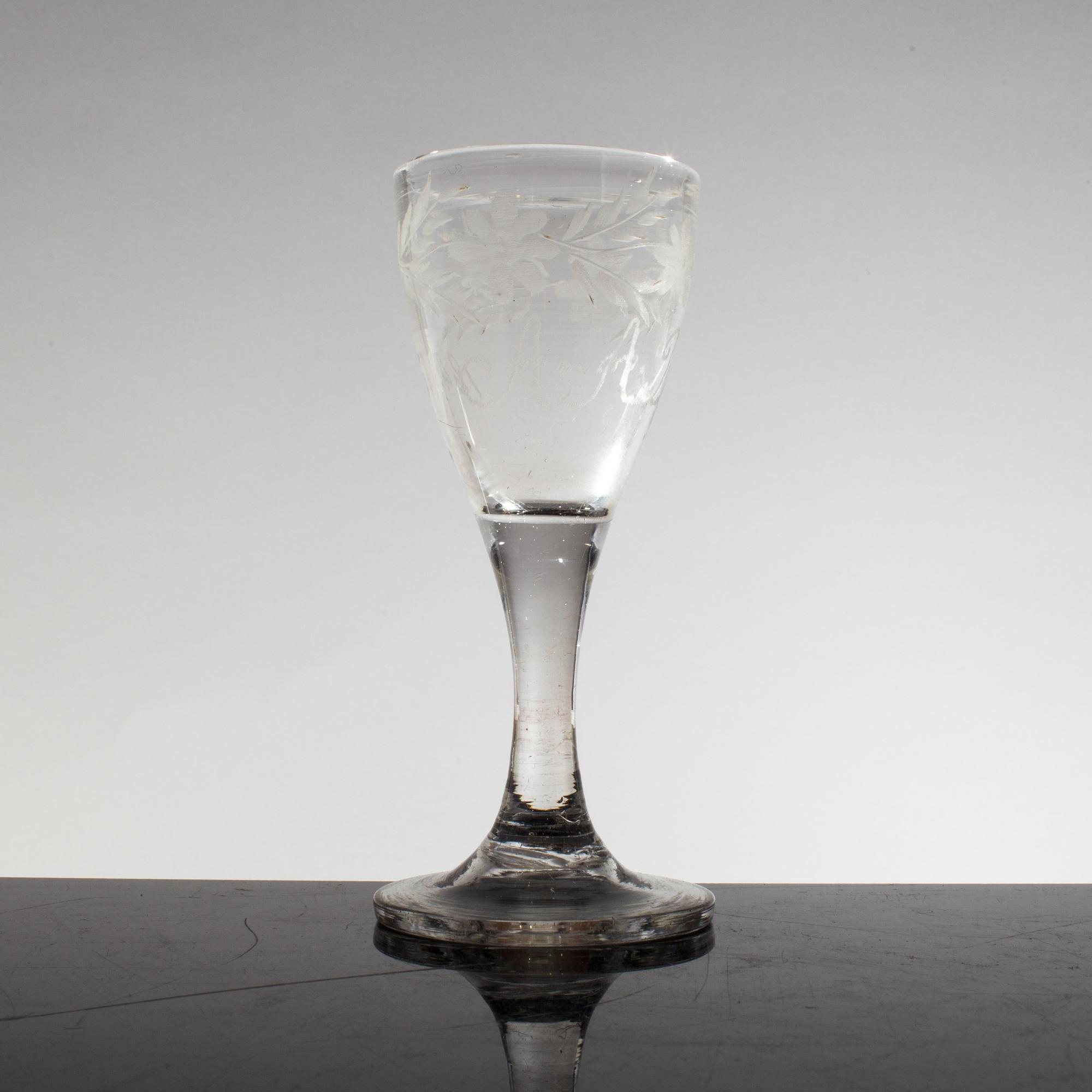 BRÖLLOPSGLAS, glas, daterat 1845.