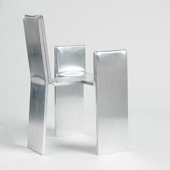 David Taylor, stol, unik, "Aluminium Chair", egen studio, Sverige 2021.