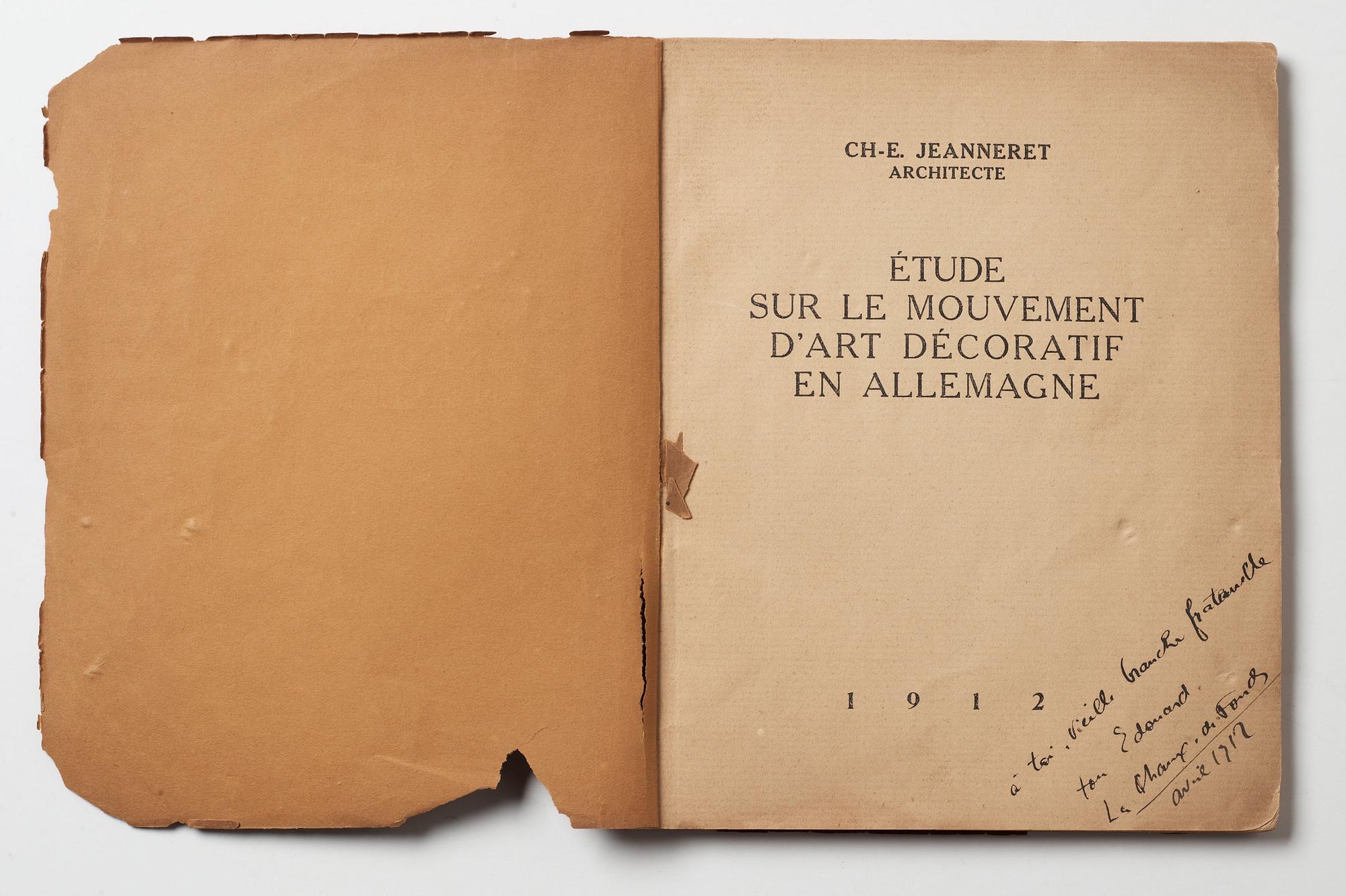 LE CORBUSIER (CHARLES-ÉDOUARD JEANNERET), "Étude sur le Mouvemente d'Art Décoratif en Allemagne",