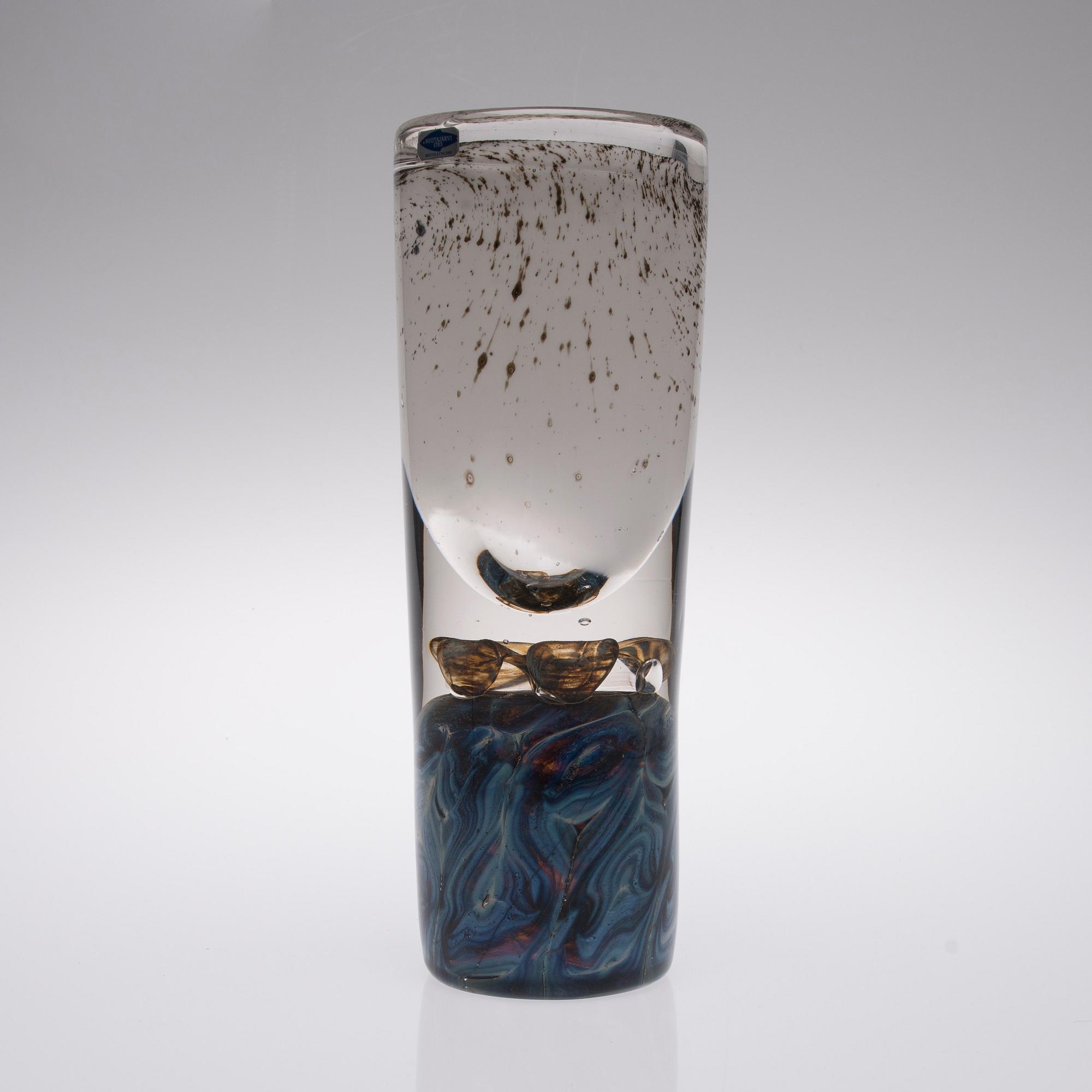 GLASSKULPTUR / VAS, "Minaret" signerad Oiva Toikka, Nuutajärvi Notsjö.