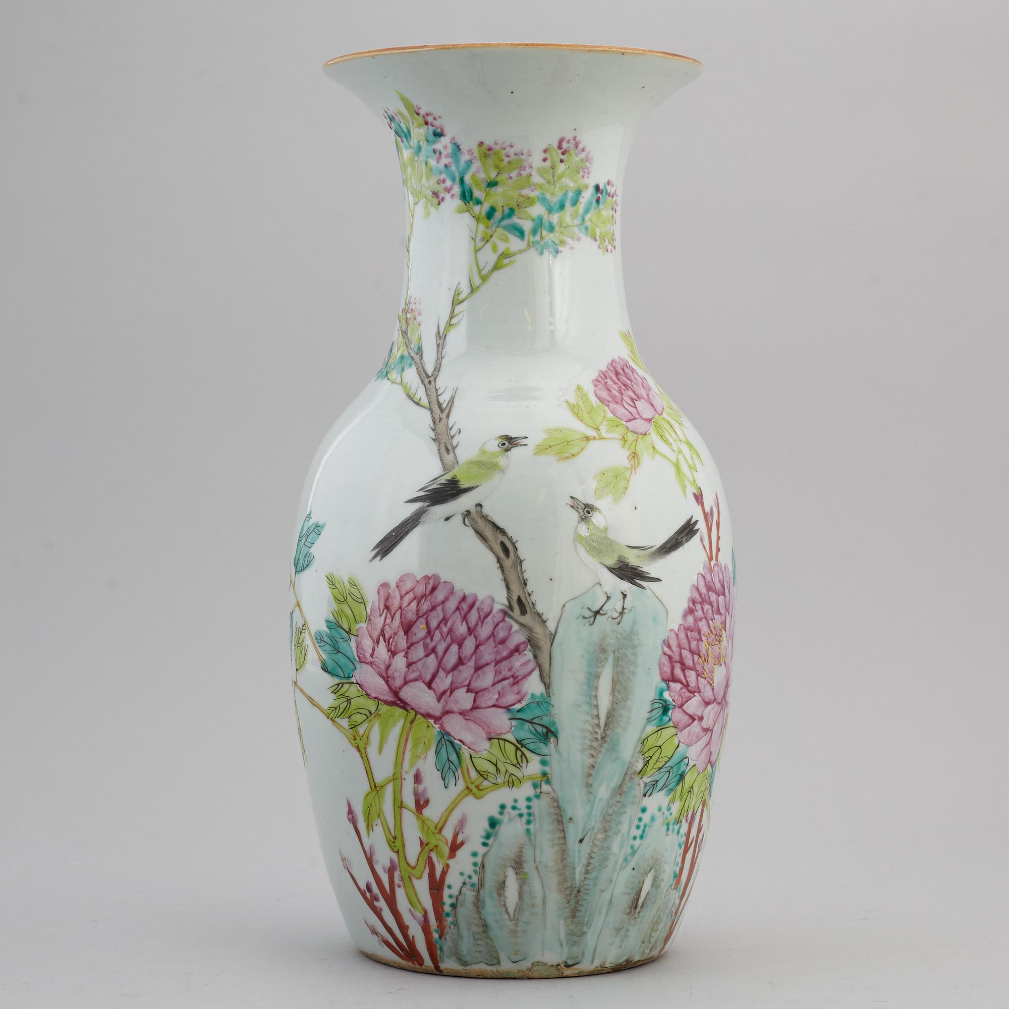 A Chinese famille rose vase, 20th century.