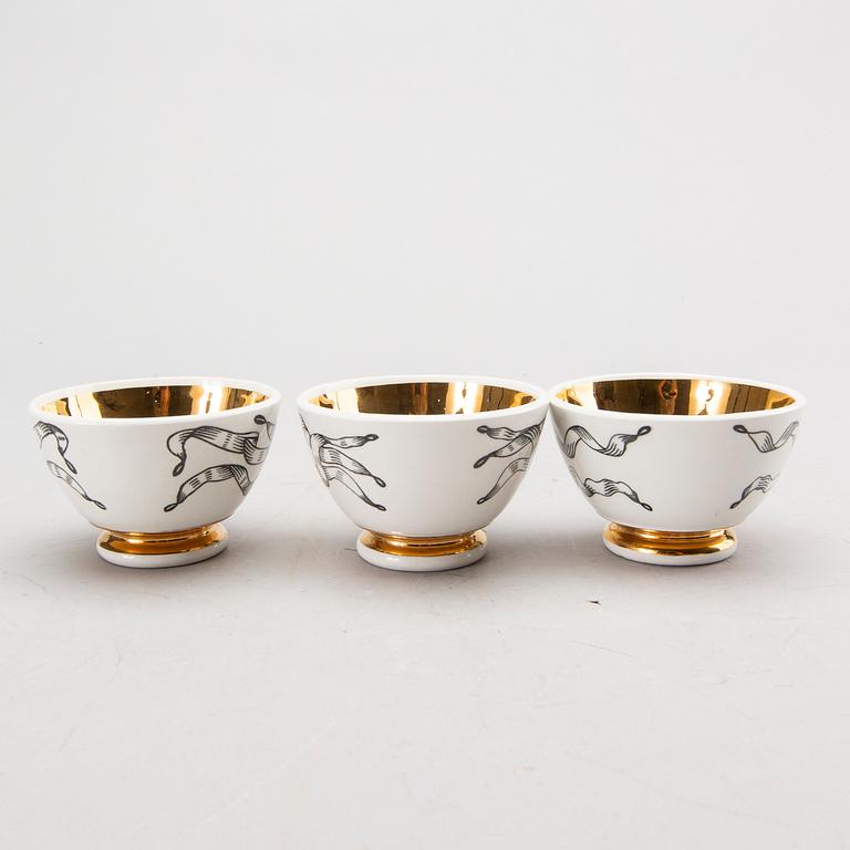 PIERO FORNASETTI, 6 porcelain bowls, Milan, Italy.