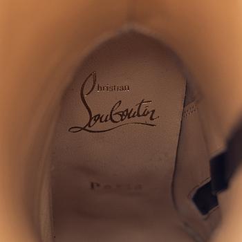 Christian Louboutin, a pair of black suede stiletto boots, size 36 1/2.