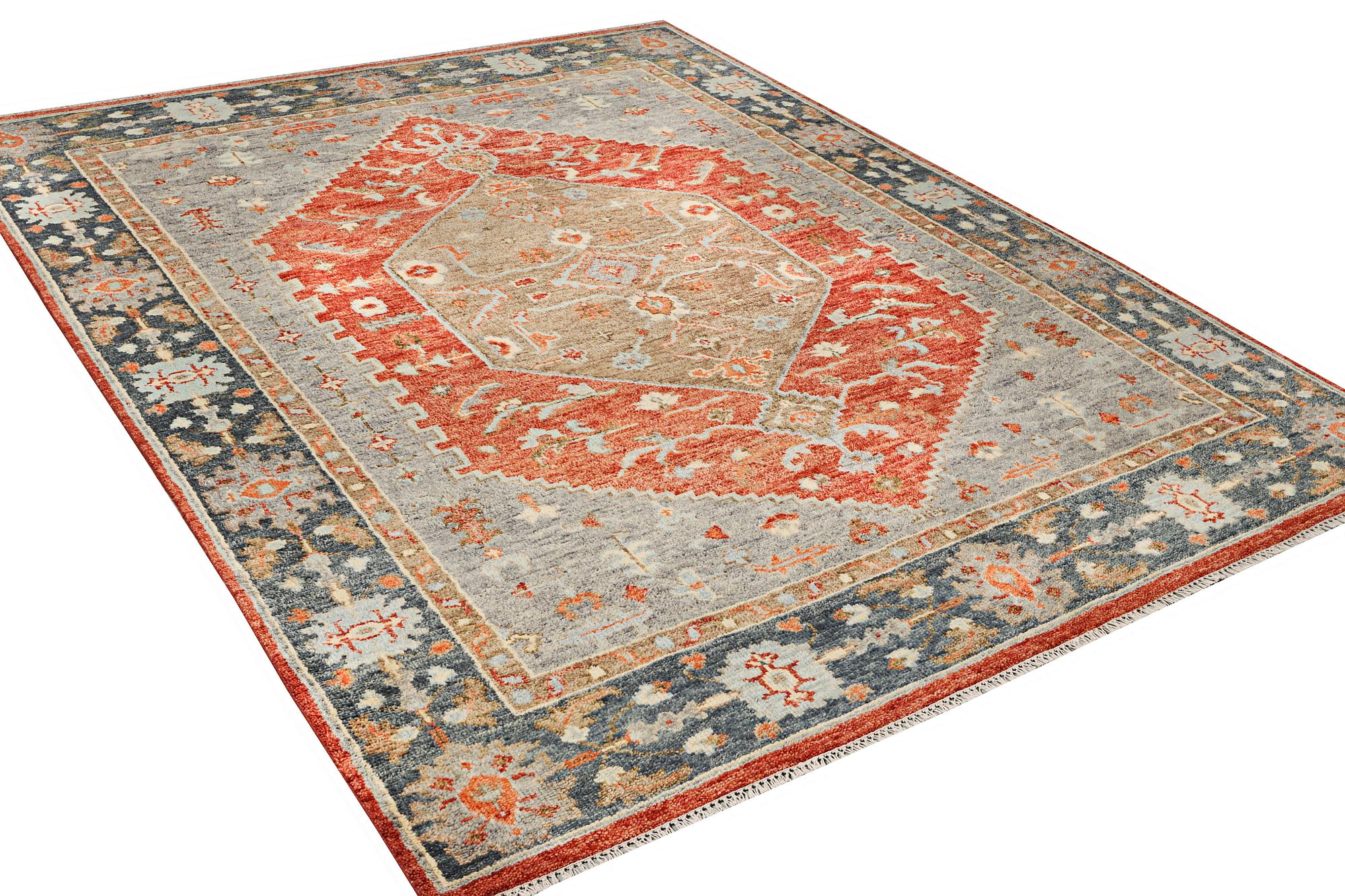 An oriental carpet with Mamluk design, c. 359 x 281 cm.