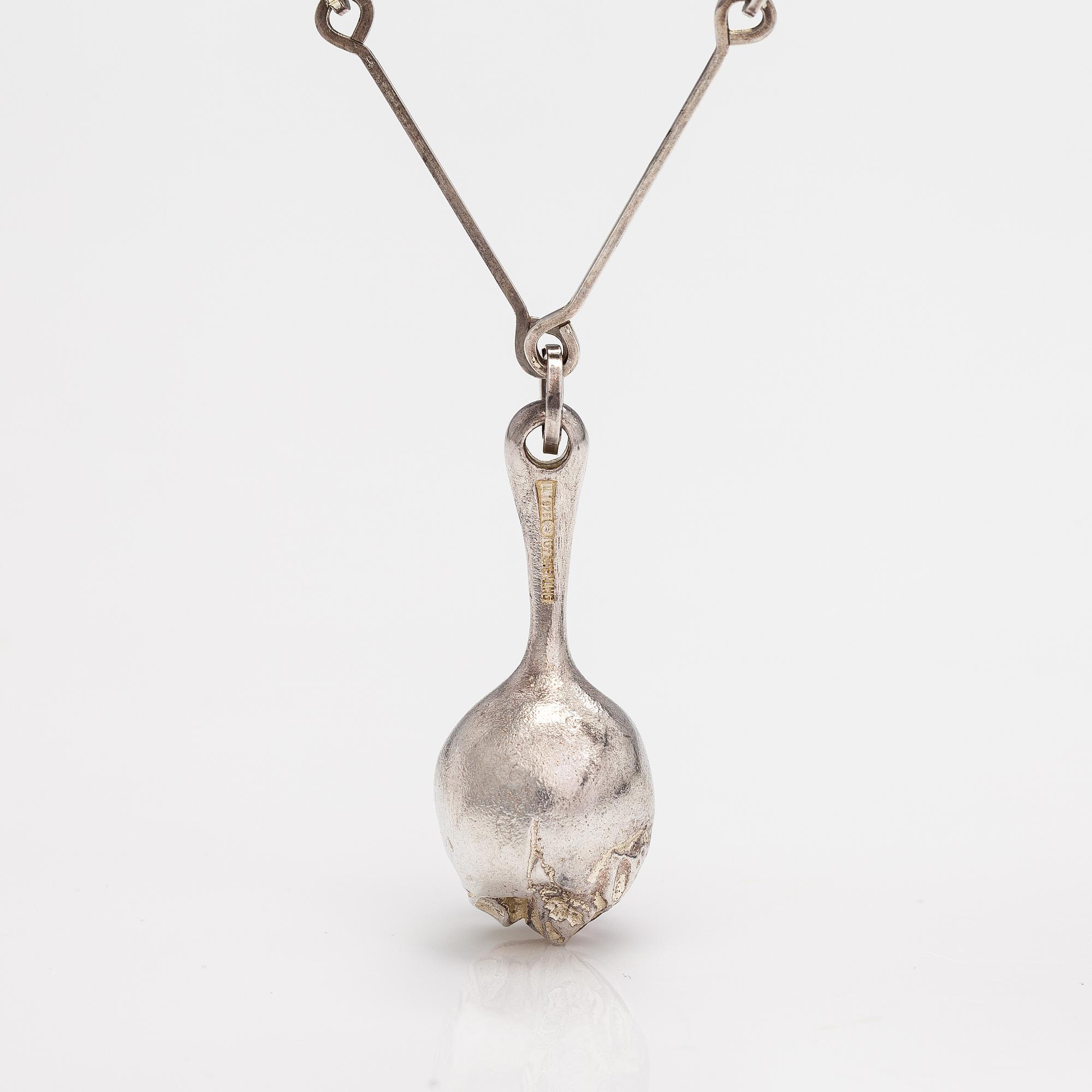 Björn Weckström, "Nectaris", a sterling silver and acrylic necklace. Lapponia 1973.