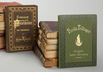 PARTI SAGOBÖCKER, 14 vol, bla "Konunga-Sögur" av Snorre Sturlasson, Stockholm 1816-29.