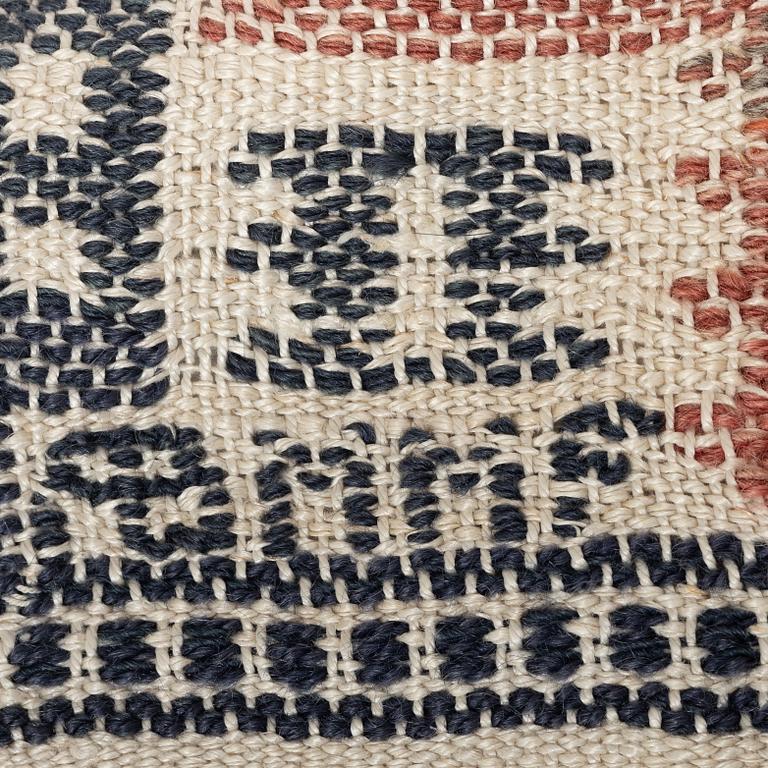 Märta Måås-Fjetterström,  a textile, "Lövendal", flat weave, ca 37 x 38 cm, signed AB MMF.