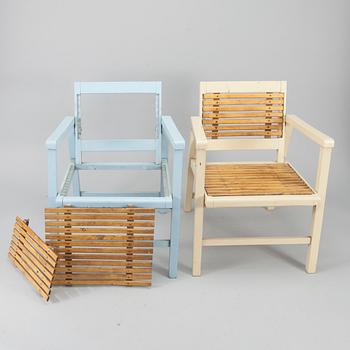 TRÄDGÅRDSMÖBLEMANG, 6 delar, funkis, 1930-tal.