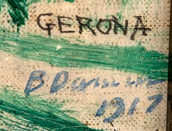 Bertil Damm, olja på pannå signerad och daterad Gerona Italien 1917.