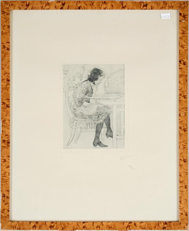 CARL LARSSON, etsning, 2 etat, monogramsign.
