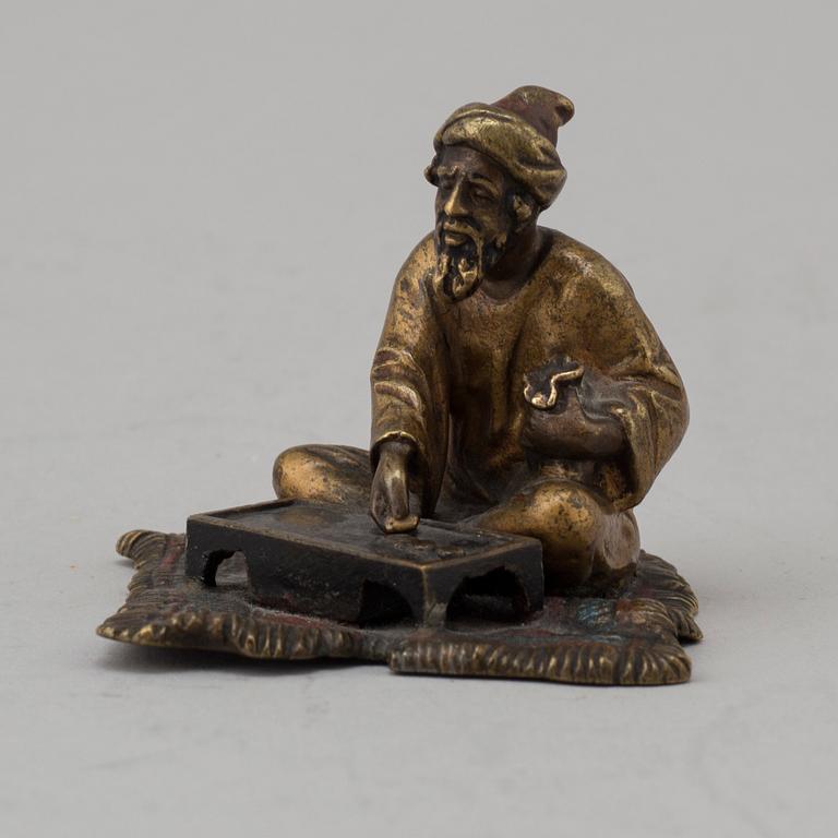 A cold painted Viennese bronze figurine signed BK, circa 1900.