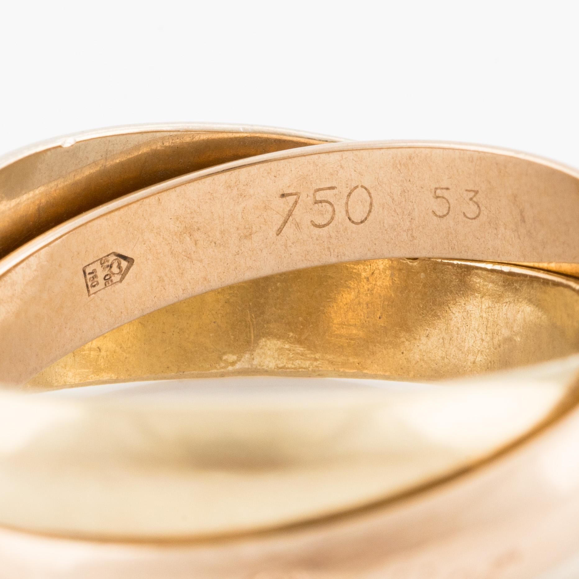 Cartier, ring, "Trinity", 18K gold in three colours.
