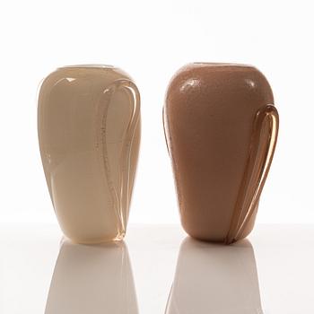 Two glass vases, Murano V.A.M.S.A, Italy, second half of the 20th century.