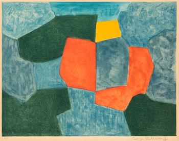 Serge Poliakoff, "Composition vert, bleue rouge et jaune" 1968.