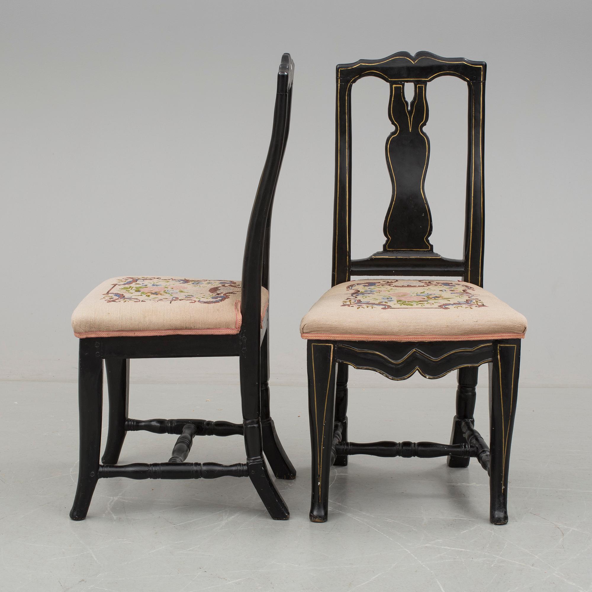 STOLAR, ett par, barockstil, 1800-tal.