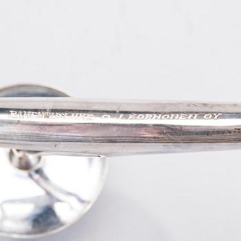 LJUSSTAKE, silver, Anna-Greta Eker, Auran Kultaseppä, Åbo 1978. Vikt 198 g.