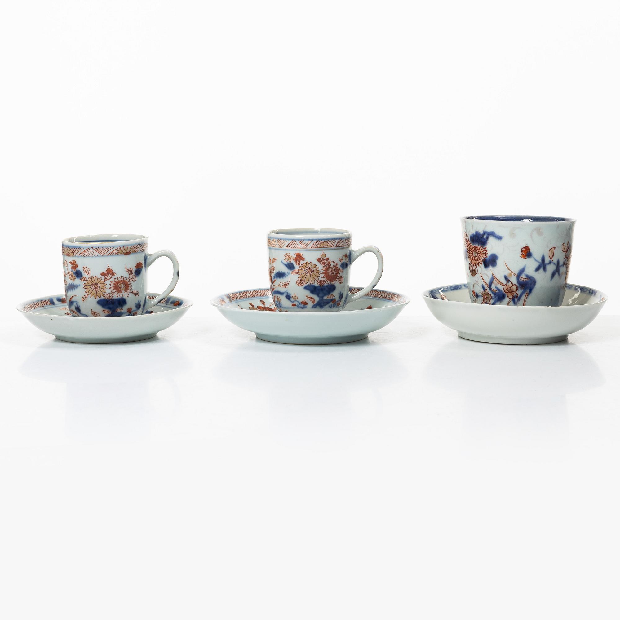 Six cups and four saucers, China, Qing dynasty, 18th century.
