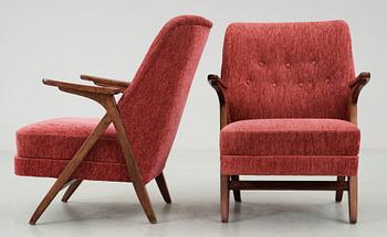 FÅTÖLJER, ett par, 1940/50-tal.