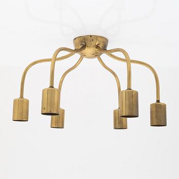 Josef Frank, a brass ceiling lamp, model 2356, also called 'the Spider', Firma Svenskt Tenn, Sweden.