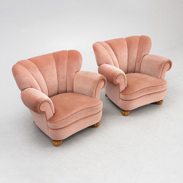 Fåtöljer, ett par, Swedish modern, 1930-/40-tal.