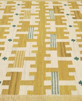 Ann-Mari Lindbom, gift Forsberg, CARPET. "Gulbroka". Flat weave. 210,5 x 132,5-135,5 cm. Signed AB MMF AMF.