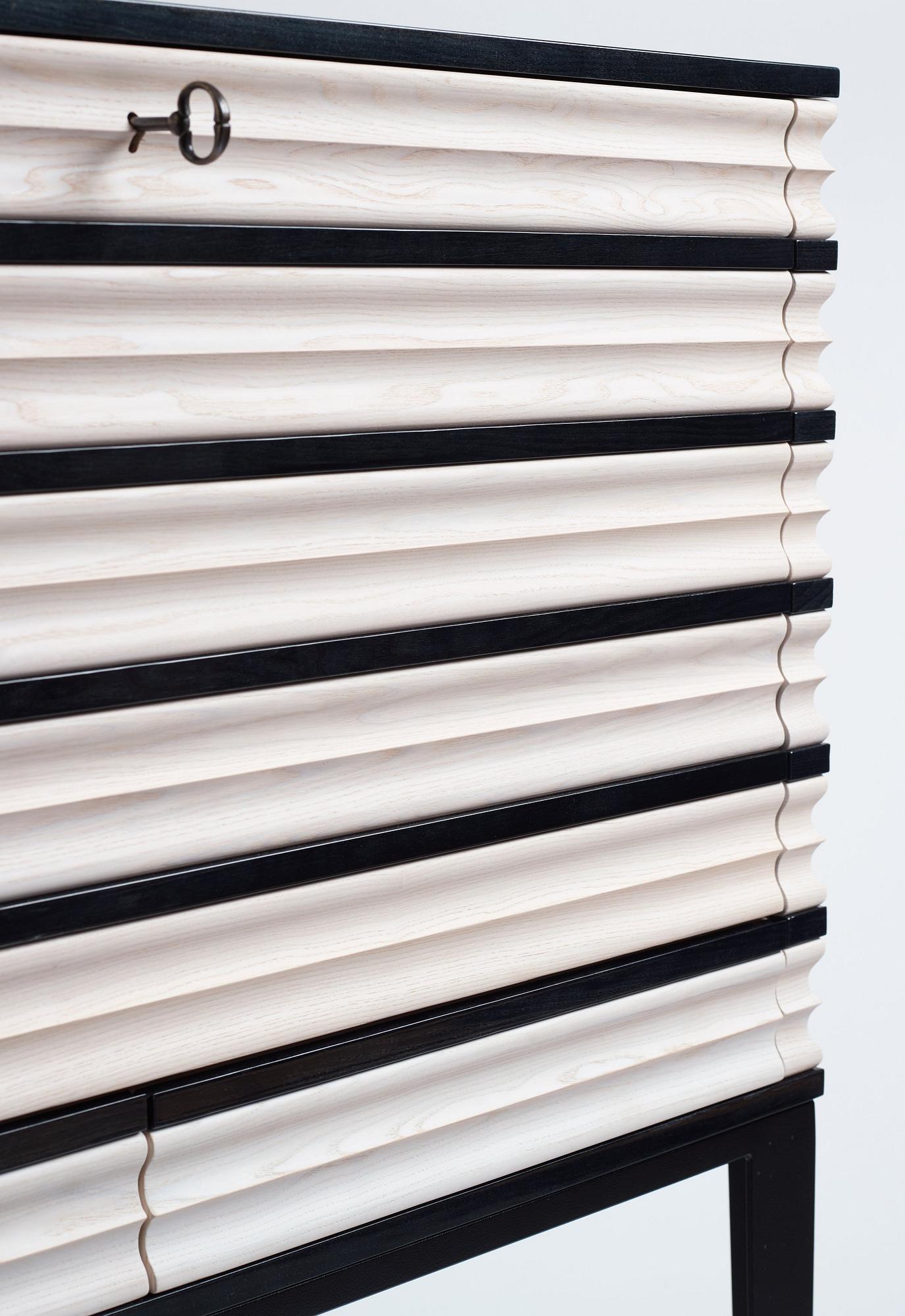 Attila Suta, a bar cabinet, executed in his own studio, the first one executed, Stockholm 2020.