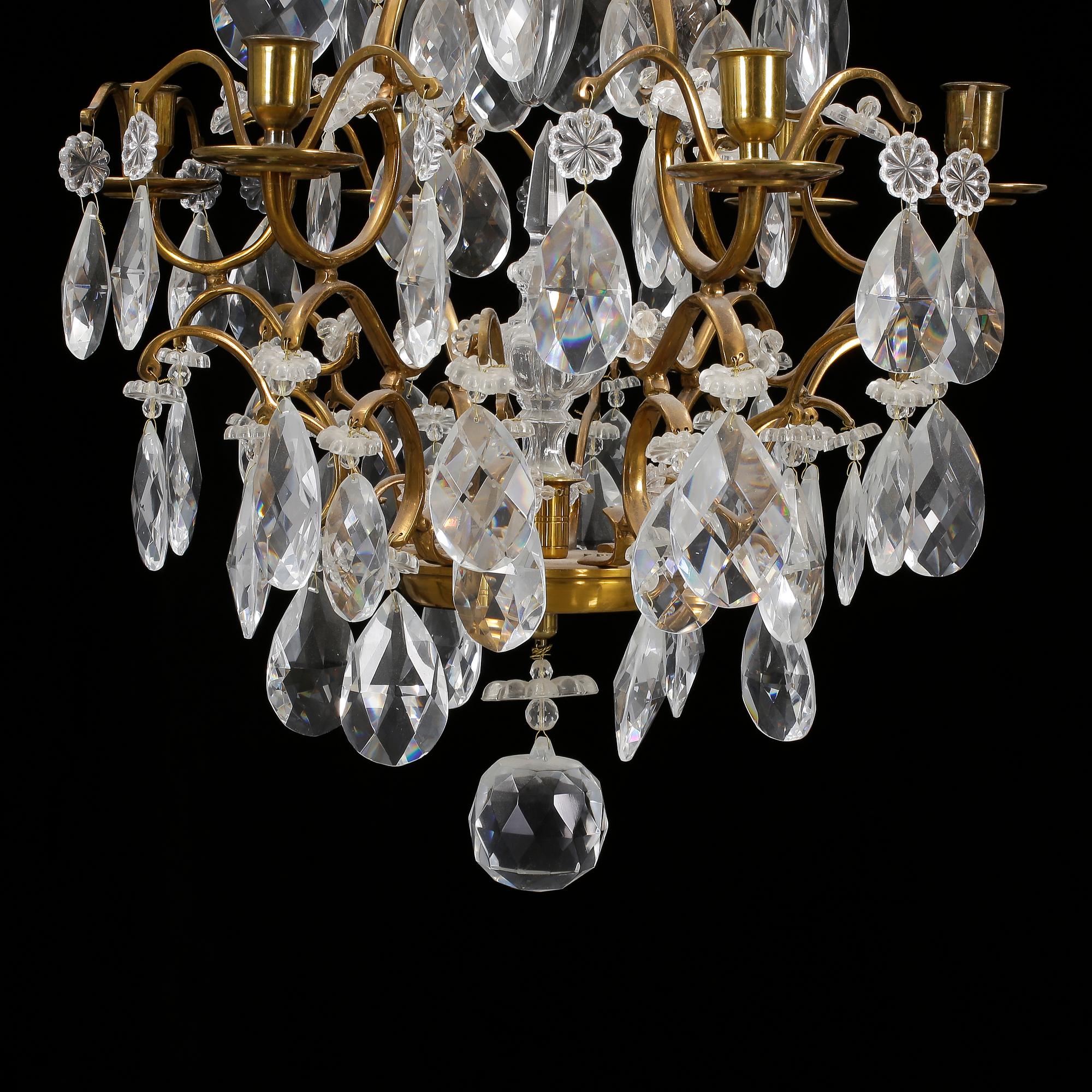 LJUSKRONA, rokokostil, 1900-tal. Höjd ca 68 cm.