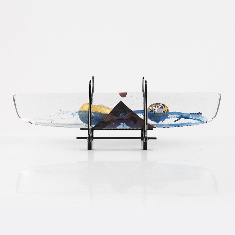 Bertil Vallien, "Voyage XV" unique sculpture, boat, sand-cast glass, Kosta Boda.
