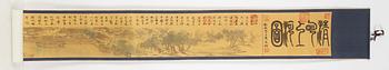 Zhang Zeduan (1085-1145) efter, rullmålning, tusch och akvarell på siden på papper, Kina, 1900-tal.