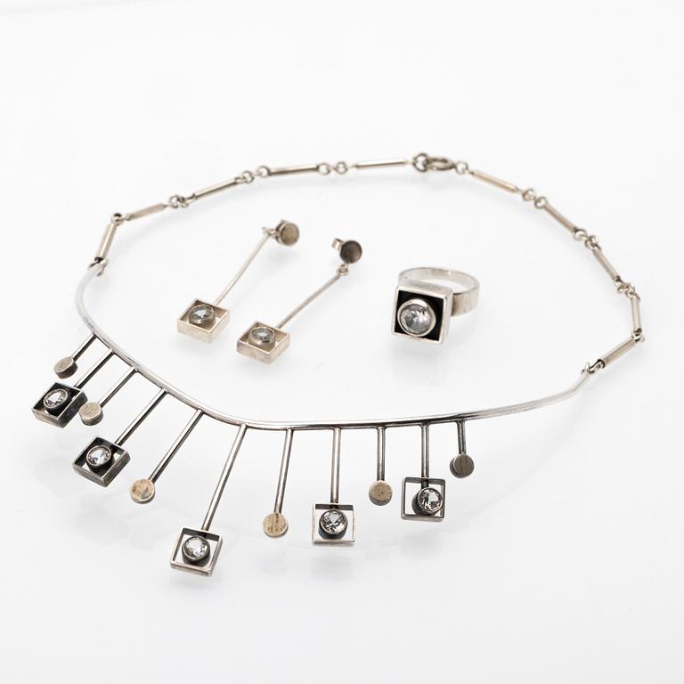 Jewellery set, 3 pieces, silver, Alton Falköping, 1967–1968.