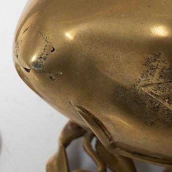 A Chinese brass 'peach' censer, first part of of the 20th century.