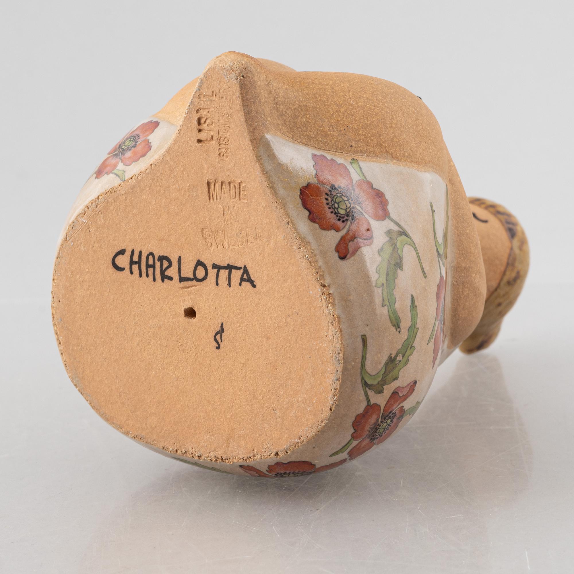 Lisa Larson, figurin, stengods, "Charlotta" ur serien "ABC-flickor", Gustavsberg.