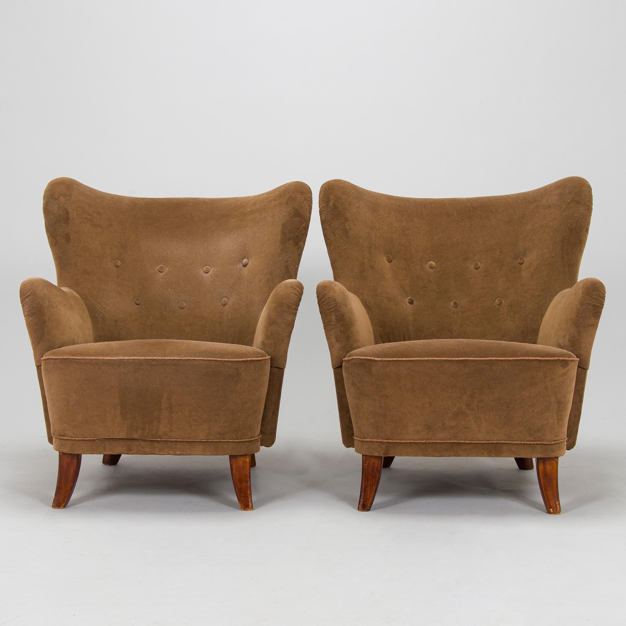 Fåtöljer, ett par, 1900-talets mitt.