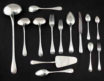 58 pieces of silver table ware, by GAB, early 20th century. Total weight 2529 g.
