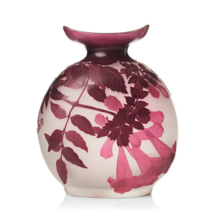 Emile Gallé, an Art Nouveau cameo glass vase, Nancy France.