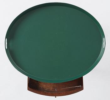 A late Gustavian mahogany and tole tray-table, Stockholm, late 18th century.