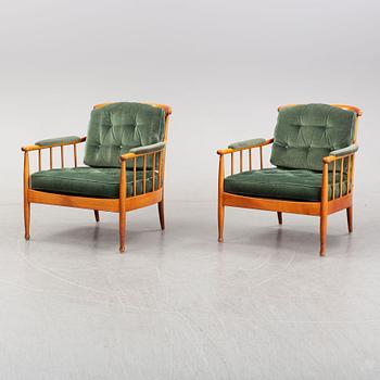 A pair of 'Skrindan' easy chairs by Kerstin Hörlin-Holmquist for OPE, 1960's.