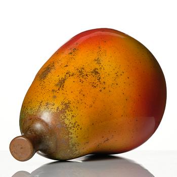 Hans Hedberg, a faience sculpture of a pear, Biot, France 1980s..